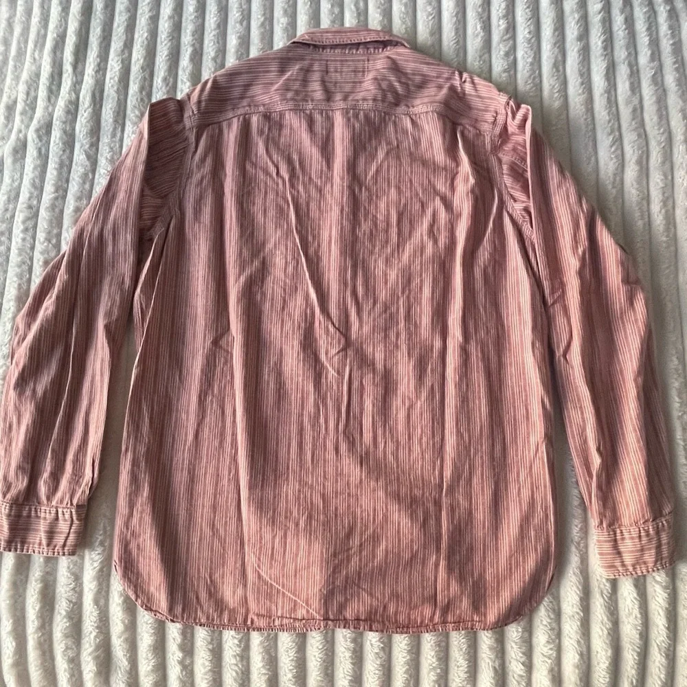 Ralph Lauren Double RL Red Striped Button Down Shirt Sz L - Picture 3 of 6